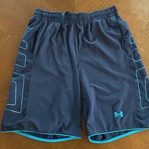 Under Armour Blue Athletic Shorts with Elastic Waistband